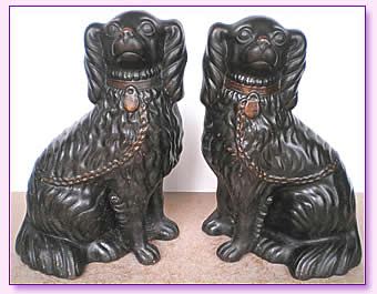 Redware Spaniels Ca. 1850