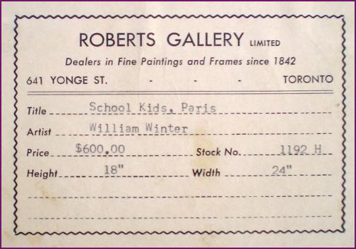 William Winter Gallery Label
