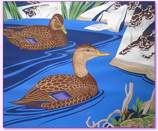 Casson Black Ducks Unframed