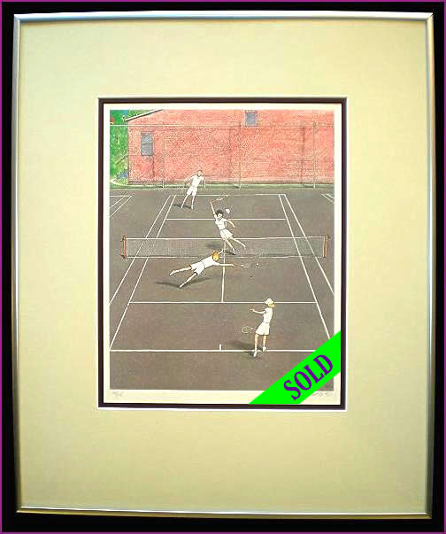 Kurelek Tennis Players Framed
