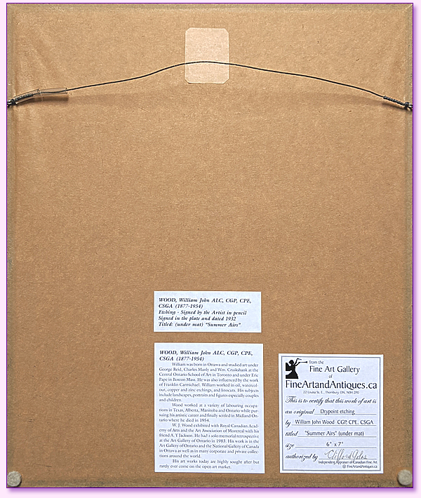 W. J. Wood  Frame Back