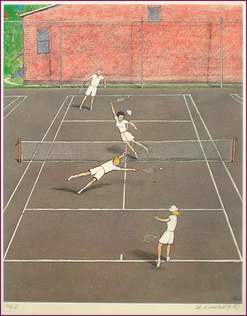 Kurelek Tennis Players Unframed