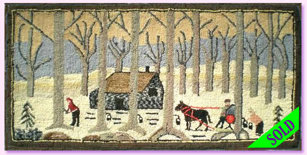 Maple Syrup Hooked Rug