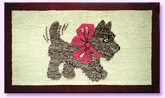 Scottie Dog Hooked Rug