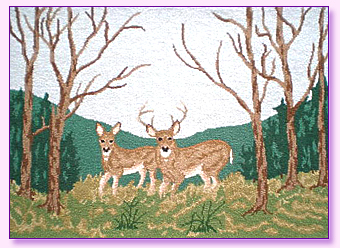 Cheticamp Deer hooked rug
